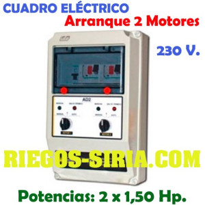 CUADRO Eléctrico Arranque 2 MOTORES 1,50 Hp. 230 V.