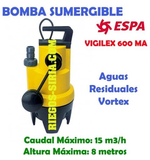 Bomba sumergible achique Espa Vigilex 600 MA 105800