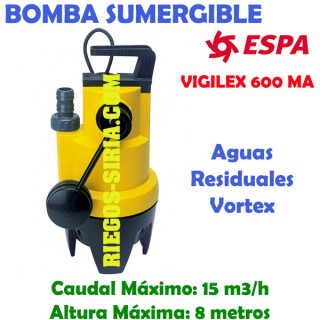 Bomba sumergible achique Espa Vigilex 600 MA 105800