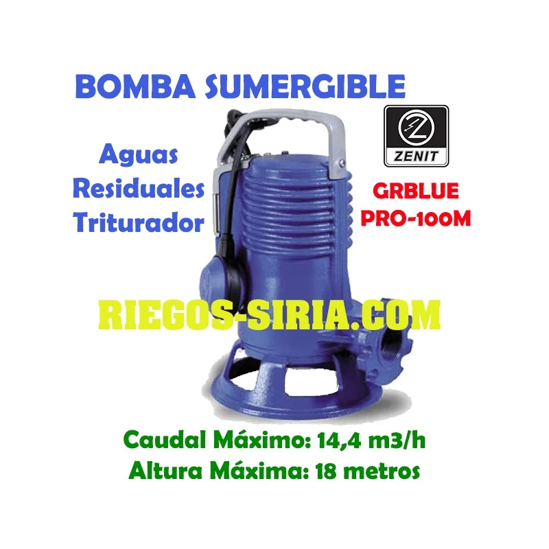 Bomba Sumergible Trituradora Zenit GR BLUE PRO 100 GRBLUEPRO100
