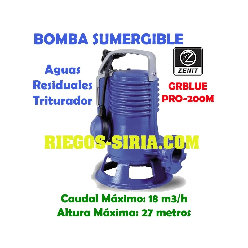Bomba Sumergible Trituradora Zenit GR BLUE PRO 200 GRBLUEPRO200