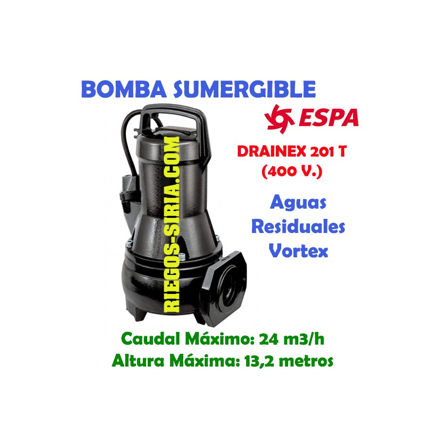 Bomba Sumergible Achique Aguas Sucias Drainex 201T 96662