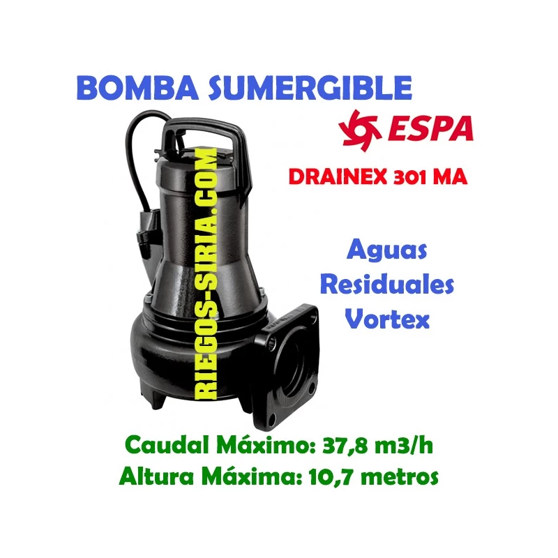 Bomba Sumergible Achique Aguas Sucias Drainex 301MA 96696