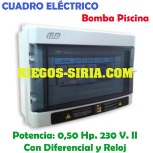 Cuadro Eléctrico Bomba Piscina 0,50 Hp. 230 V. con Diferencial PSD02M