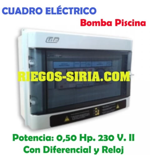 Cuadro Eléctrico Bomba Piscina 0,50 Hp. 230 V. con Diferencial PSD02M
