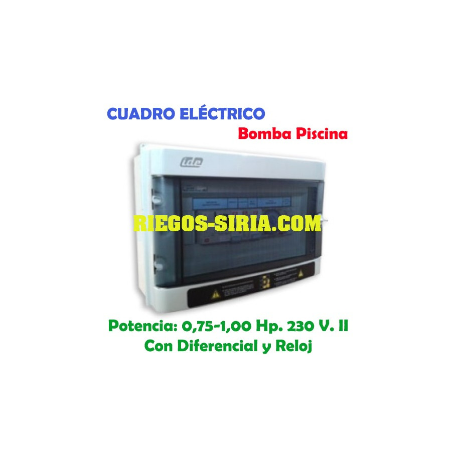 Cuadro Eléctrico Bomba Piscina 0,75-1,00 Hp. 230 V. con Diferencial PSD03M