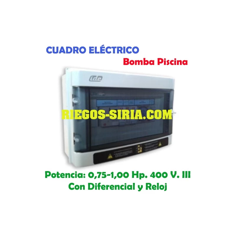 Cuadro Eléctrico Bomba Piscina 0,75-1,00 Hp. 400 V. con Diferencial PSD02T