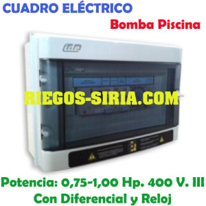 Cuadro Eléctrico Bomba Piscina 0,75-1,00 Hp. 400 V. con Diferencial PSD02T