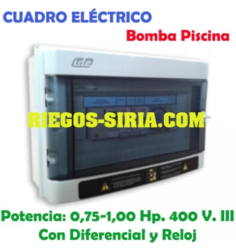 Cuadro Eléctrico Bomba Piscina 0,75-1,00 Hp. 400 V. con Diferencial PSD02T