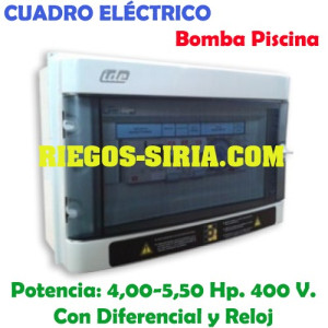 Cuadro Eléctrico Bomba Piscina 4,00-5,50 Hp. 400 V. con Diferencial PSD05T