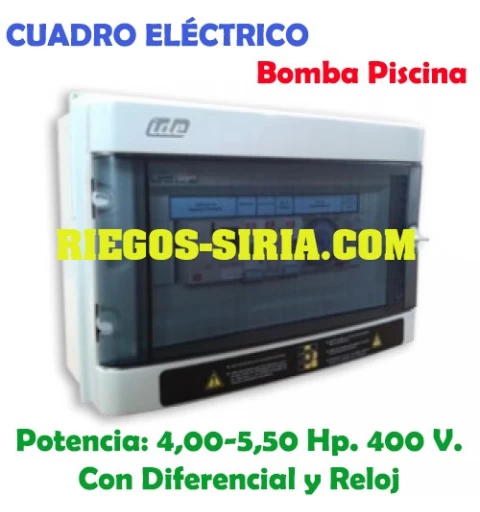 Cuadro Eléctrico Bomba Piscina 4,00-5,50 Hp. 400 V. con Diferencial PSD05T