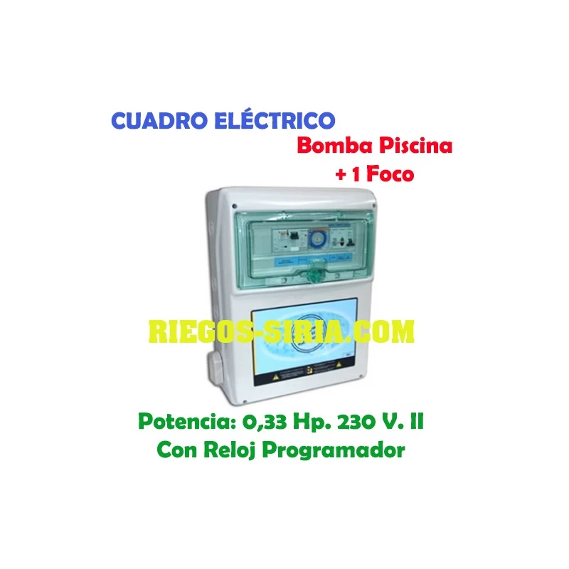 Cuadro Eléctrico Bomba Piscina 0,33 Hp. 230 V. + 1 Foco PS101M