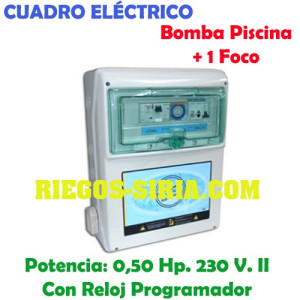 Cuadro Eléctrico Bomba Piscina 0,50 Hp. 230 V. + 1 Foco PS102M