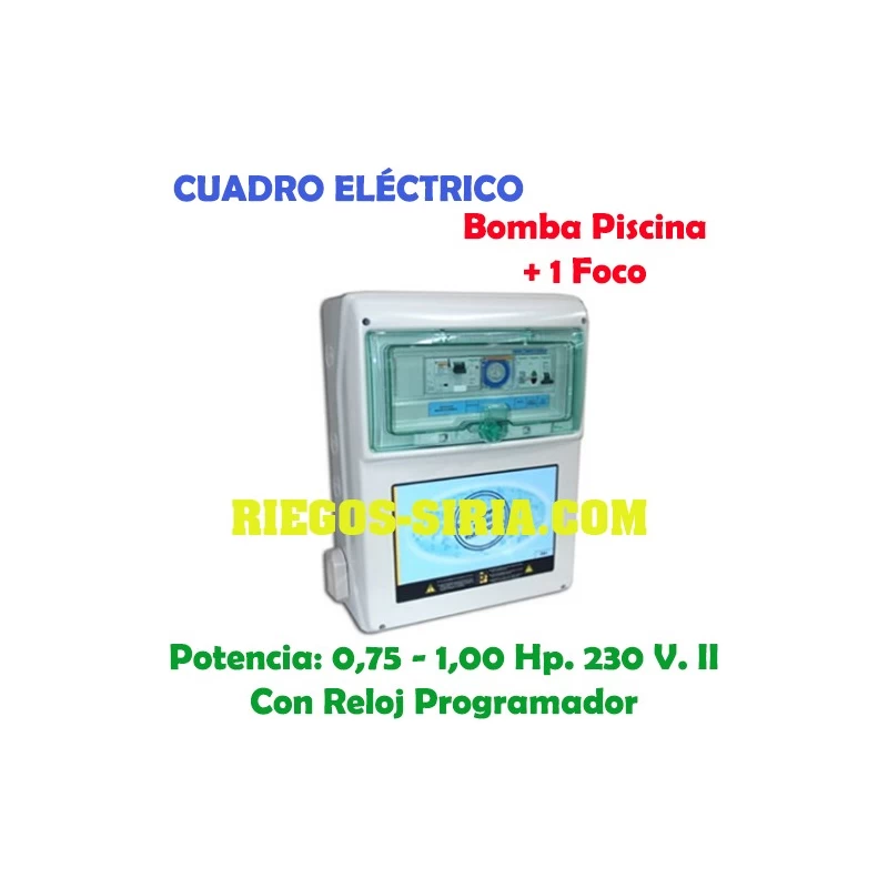 Cuadro Eléctrico Bomba Piscina 0,75-1,00 Hp. 230 V. + 1 Foco PS103M
