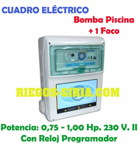 Cuadro Eléctrico Bomba Piscina 0,75-1,00 Hp. 230 V. + 1 Foco PS103M