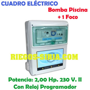 Cuadro Eléctrico Bomba Piscina 2,00 Hp. 230 V. + 1 Foco PS105M