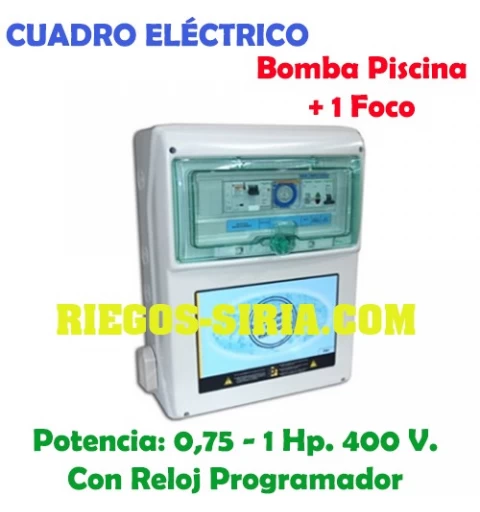 Cuadro Eléctrico Bomba Piscina 0,75-1,00 Hp. 400 V. + 1 Foco PS102T
