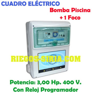 Cuadro Eléctrico Bomba Piscina 3,00 Hp. 400 V. + 1 Foco PS104T