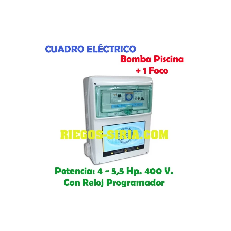 Cuadro Eléctrico Bomba Piscina 4,00-5,50 Hp. 400 V. + 1 Foco PS105T