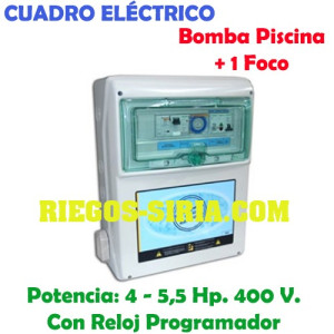 Cuadro Eléctrico Bomba Piscina 4,00-5,50 Hp. 400 V. + 1 Foco PS105T