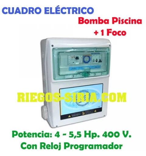 Cuadro Eléctrico Bomba Piscina 4,00-5,50 Hp. 400 V. + 1 Foco PS105T