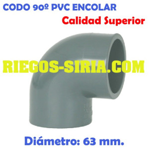 Codo 90º PVC Encolar 63