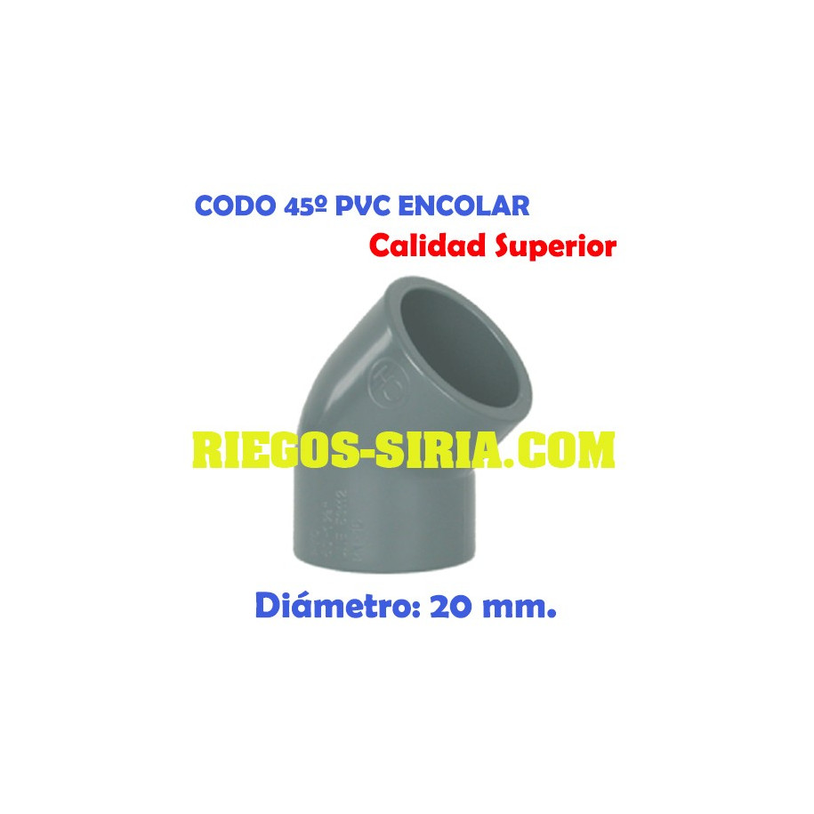 Codo 45º PVC Encolar 20