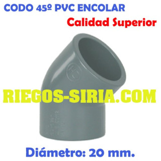 Codo 45º PVC Encolar 20