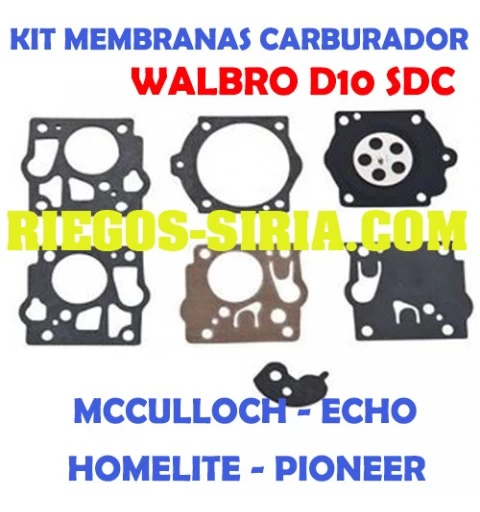 Kit Membranas Carburador adaptable Walbro D10 SCD 020403
