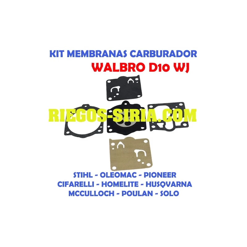 Kit Membranas Carburador adaptable Walbro D10 WJ 020699
