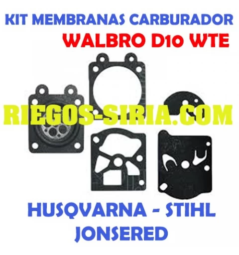 Kit Membranas Carburador adaptable Walbro D10 WTE 020588