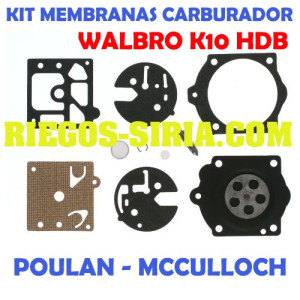 Kit Membranas Carburador adaptable Walbro K10 HDB 020806