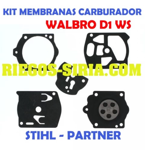 Kit Membranas Carburador adaptable Walbro D1 WS 020405