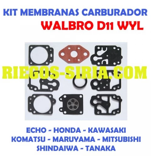 Kit Membranas Carburador adaptable Walbro D11 WYL 020406