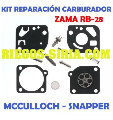 Kit Reparación Carburador adaptable Zama C1U RB28 020596
