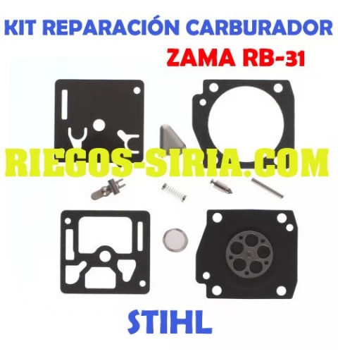 Kit Reparación Carburador adaptable Zama C1U RB31 020410
