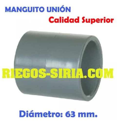 Manguito Unión Liso PVC Encolar 63