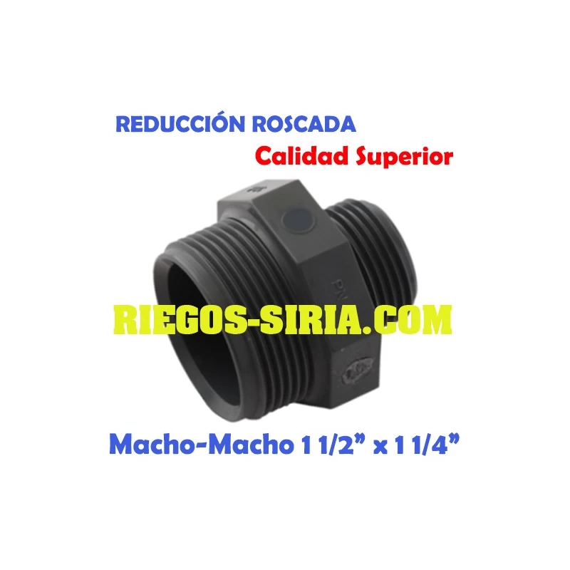 Reducción Roscada Macho-Macho PVC 1 1/2" x 1 1/4"