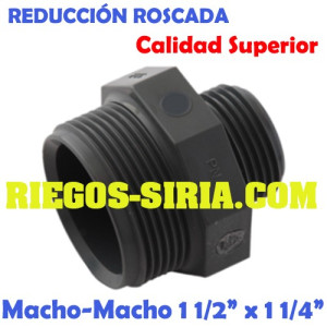 Reducción Roscada Macho-Macho PVC 1 1/2" x 1 1/4"