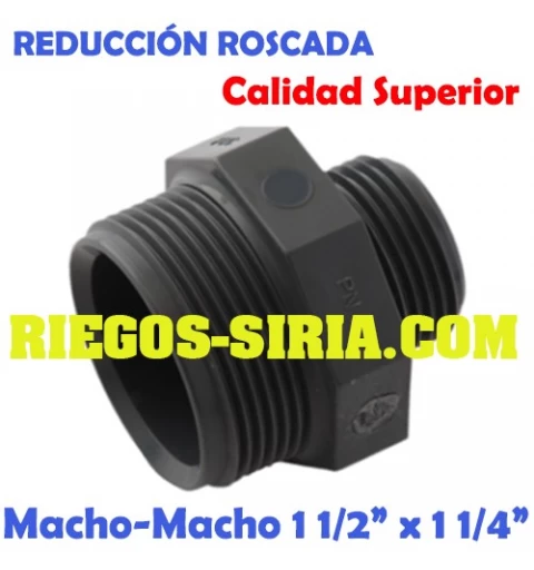 Reducción Roscada Macho-Macho PVC 1 1/2" x 1 1/4"