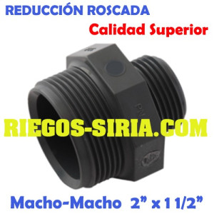 Reducción Roscada Macho-Macho PVC 2" x 1 1/2"