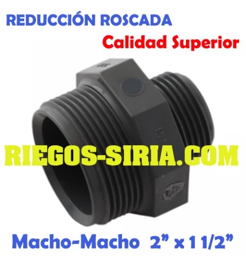 Reducción Roscada Macho-Macho PVC 2" x 1 1/2"