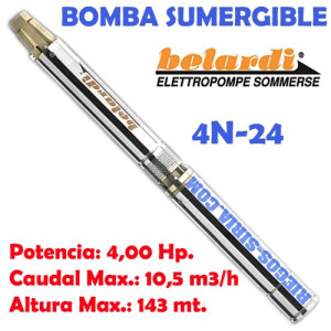 Electrobomba Sumergible Belardi 4N24 4,00 Hp. 4N24