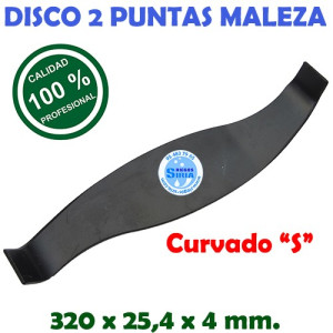 Disco Curvado Maleza 2 Puntas 320 x 25,4 x 4 mm. 130086