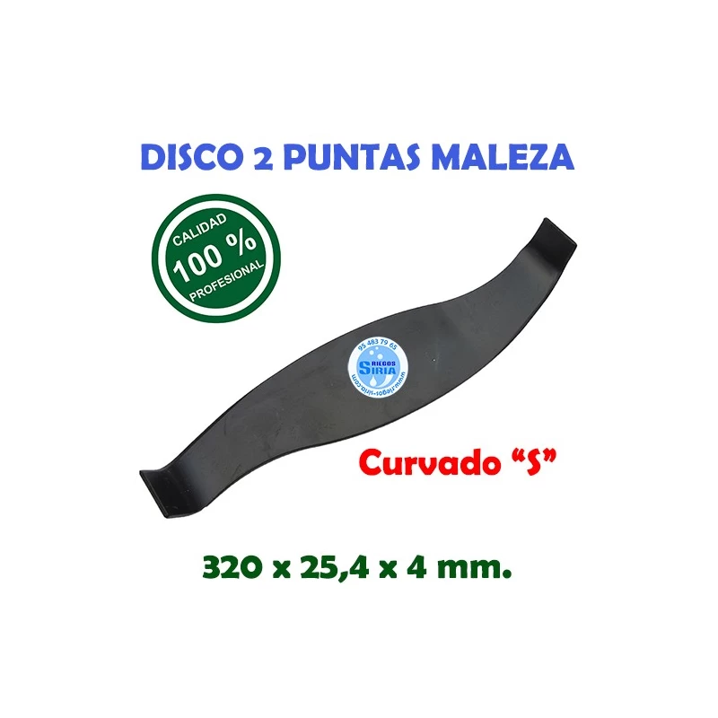 Disco Curvado Maleza 2 Puntas 320 x 25,4 x 4 mm. 130086