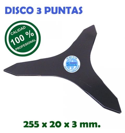 Disco Profesional 3 Puntas 255 x 20,0 x 3 mm. 130136