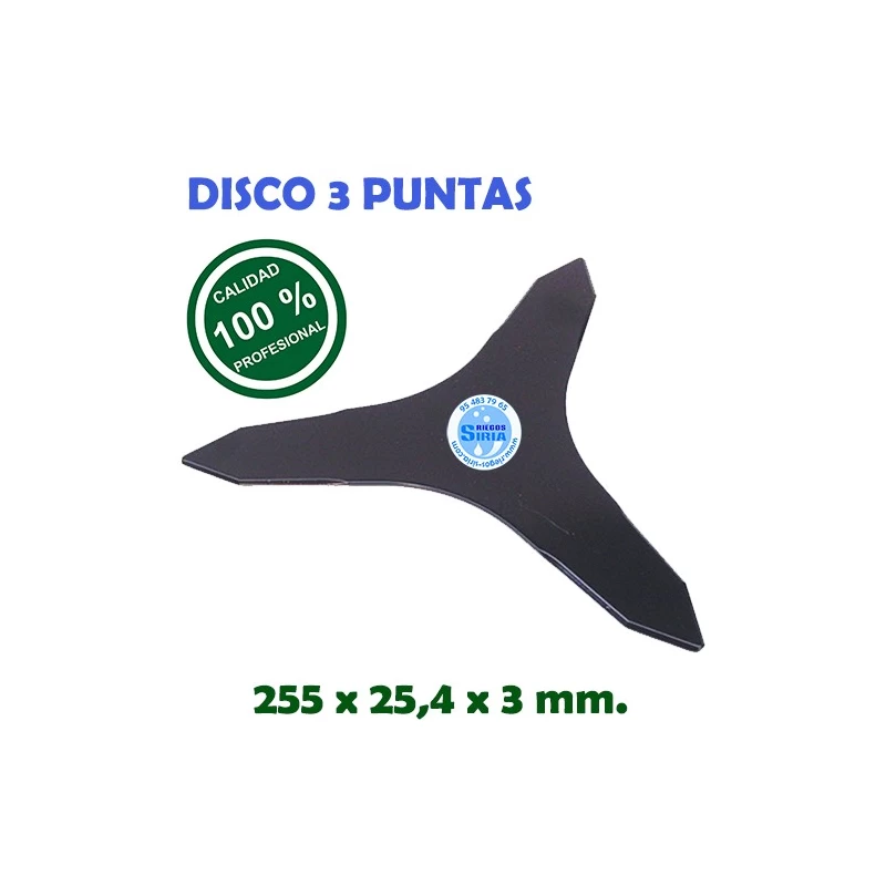 Disco Profesional 3 Puntas 255 x 25,4 x 3 mm. 130108