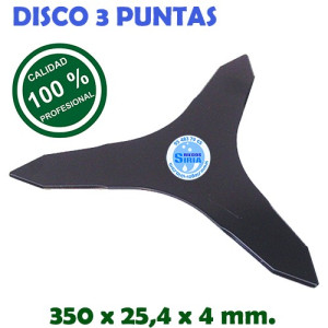 Disco Profesional 3 Puntas 350 x 25,4 x 4 mm. 130112