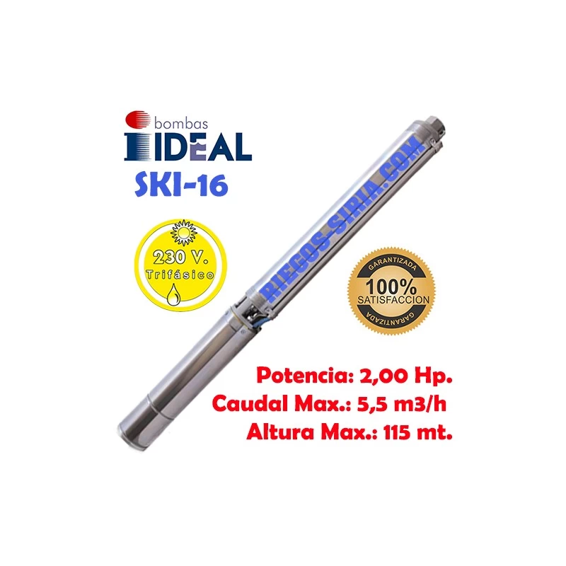 Electrobomba Sumergible 4" Ideal SKI 16 230 V. Trifásica SKI16230T