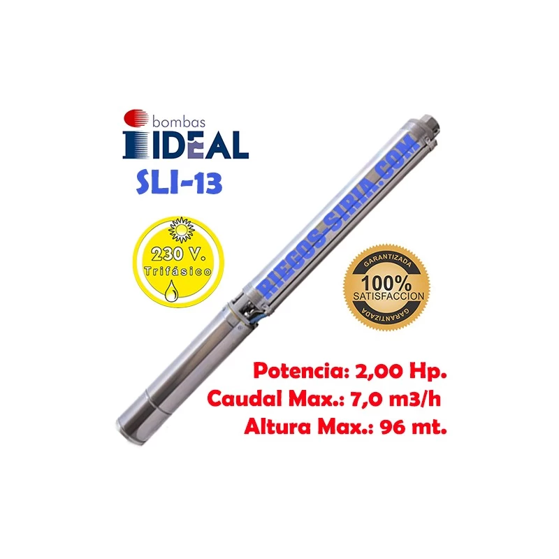 Electrobomba Sumergible 4" Ideal SLI 13 230 V. Trifásica SLI13230T